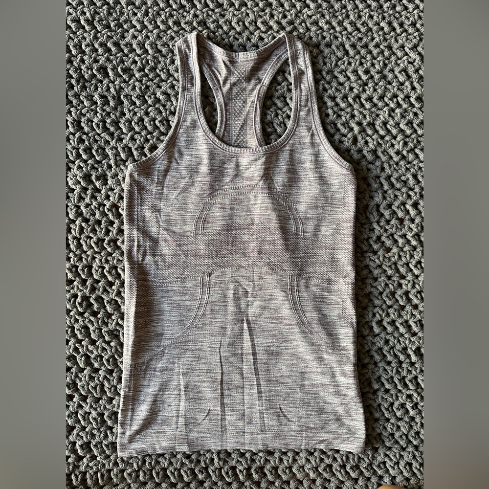 Lululemon Run Swiftly racerback tank Heather mauve-purple size 4
